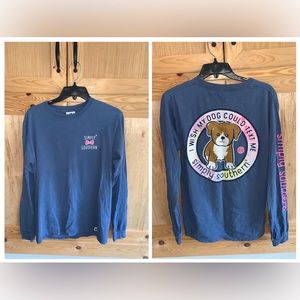 Simply Southern L/S blue dog “wish my dog could text” graphic tee shift Size S